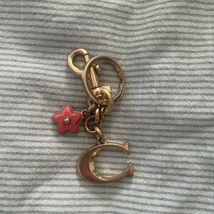 Coach Signature Bag Charm with Flower